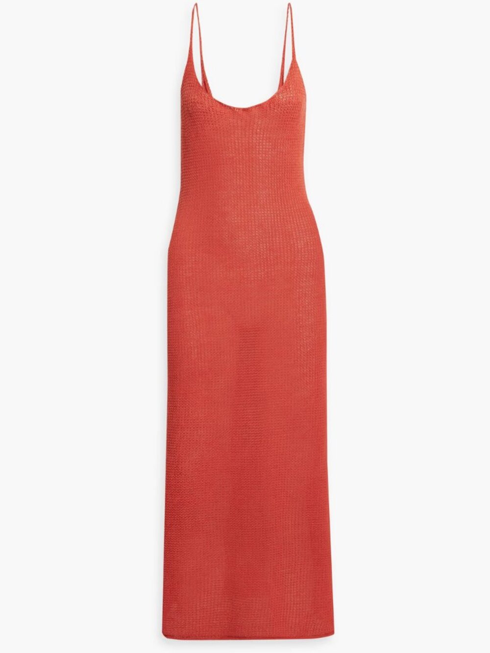 ONIA Crochet Knit Linen Scoop Neck Dress in Burnt Ochre Size XL Brand New NWT